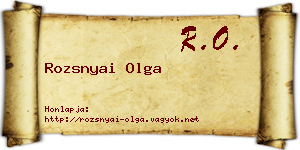 Rozsnyai Olga névjegykártya