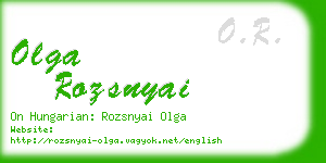 olga rozsnyai business card